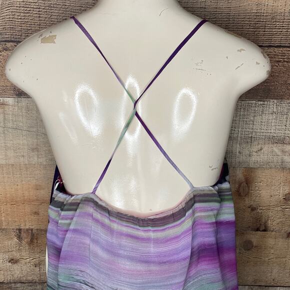 Rory Beca Rafael Cross Strap Back Dress Silk Ipanema Purple Size Medium NWT - Picture 5 of 9